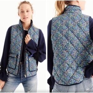 J.Crew Excursion Vest in Liberty Catesby Floral Print Puffer Vest Blue Size XS